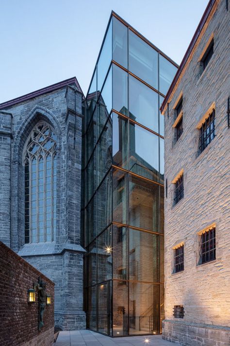 Jansen VISS Facade specified by Bressers Architecten for the Saint Bavo Cathedral Restoration Ghent Altarpiece, Renovation Architecture, Glass Elevator, Van Eyck, Amsterdam Canals, Building Renovation, Canal House, Adaptive Reuse, Architecture Exterior