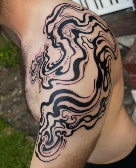 Abstract Body Tattoo, Pattern Tattoo Men, Top Surgery Tattoo, Swirly Tattoo, Optical Illusion Tattoos, Illusion Tattoos, Jagua Henna, Samurai Tattoo Design, Hand Doodles