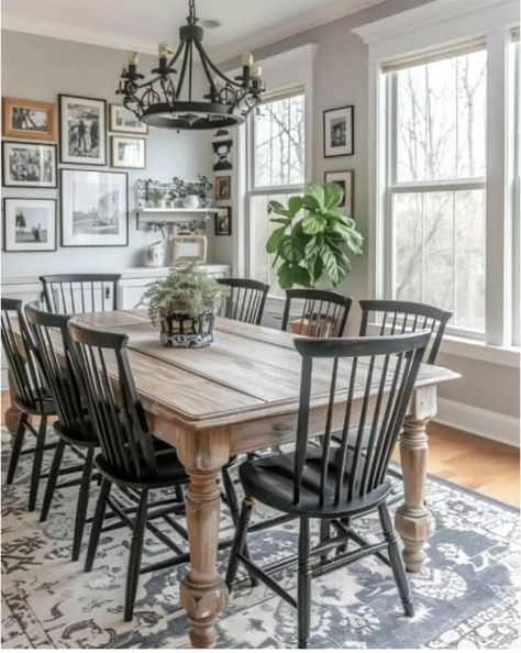 Dark Gray Farmhouse, Distressed Dining Table, Gray Farmhouse, Farmhouse Kitchen, Dark Gray, Kitchen Table, Farmhouse, Dining Table