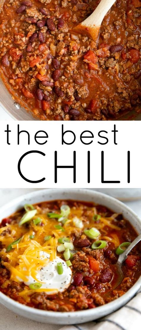 Best Easy Chili Recipe, The Best Chili Recipe, Stovetop Chili, Classic Chili Recipe, Delicious Chili Recipe, Homemade Chili Recipe, The Best Chili, Chilli Recipe, Best Chili