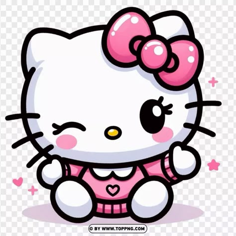 Hello Kitty Images Printables, Hello Kitty Winking, Cute Stickers Ideas, Backgrounds Hello Kitty, Hello Kitty Batman, Drawing Hello Kitty, Sticker Hello Kitty, Hello Kitty Png, Kitty Clipart