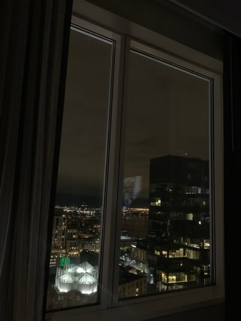 city view / window view Windows Aesthetic Wallpaper, Window View Night, Windows At Night, Big Glass Windows, May Aesthetic, Autumn Grunge, Windows Aesthetic, Christmas Window Decor, Black Apartment