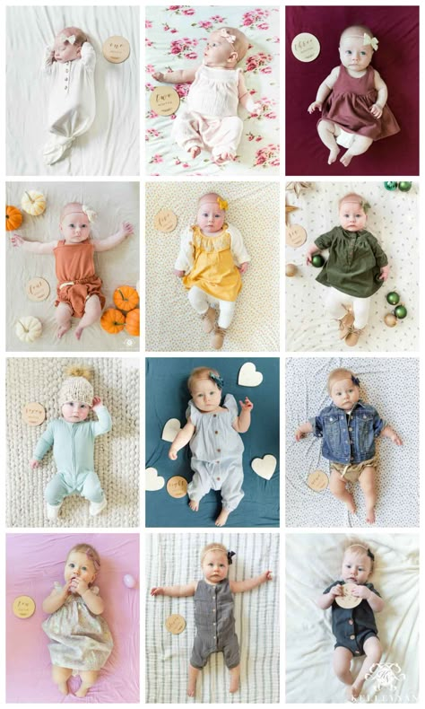 Sibling Monthly Photos, Girl Monthly Milestone Ideas, Monthly Milestone Ideas For Baby Girl, Newborn Monthly Pictures Photo Ideas, Milestones For Babies Photos, Baby Milestones Photo Ideas, Baby Monthly Photo Ideas Creative, Newborn Monthly Pictures, Milestones Photo Ideas