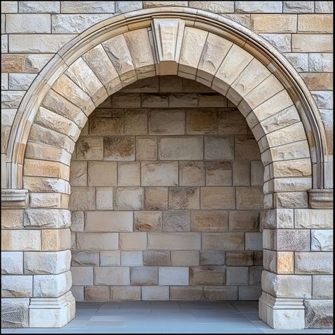 This intricately designed stone archway showcases the artistry of masonry in building construction. Made from precision-cut stone blocks, the arch reflects timeless architectural techniques and durability, emphasizing stone as a premium building material. Ideal for exterior or interior designs, this structure is a perfect example of classic craftsmanship meeting modern inspiration. Stone Archway Interior, Archway Interior, Building Materials Architecture, Stone Archway, Modern Inspiration, Stone Blocks, Wood Frame Construction, Stone Masonry, Stone Arch