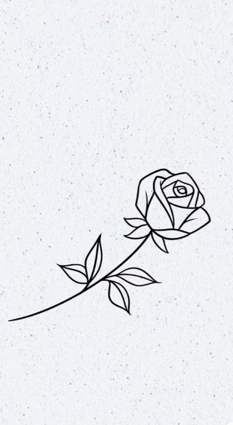 Easy Rose Tattoo, Rose Stencil Tattoo, Rose Tattoo Drawing, Rose Outline Tattoo, Flash Art Tattoos, Tattoo Stencil Designs, Little Rose Tattoos, Rose Tattoo Stencil, Simple Rose Tattoo