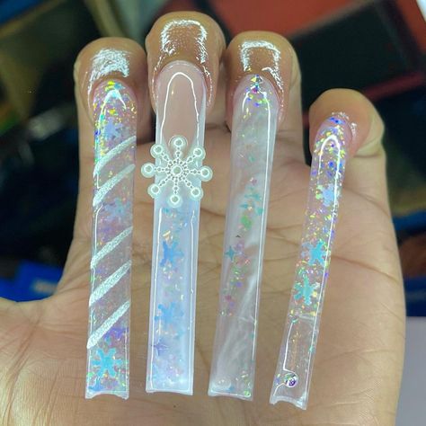 Good New Year's Resolutions, Christmas Nail Designs Acrylic, Sweet 16 Winter Wonderland, Xxl Nails, Sweet 16 Winter, Boujee Nails, Grunge Baddie, Nail Designs Winter, Nail Journey