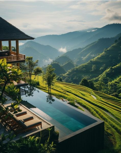 Luxury Pool, Beautiful Places In The World, Sunset Views, Ubud, Pool Designs, Most Beautiful Places, Luxury House, Battlefield, Hotels And Resorts