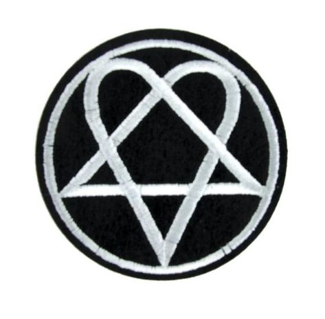 Heartagram HIM Ville Valo Patch Iron on Applique Gothic Clothing Gloom Rock - DYS-PA-337-Patch Him Heartagram, Patches Ideas, Clay Art Ideas, Vampire Cosplay, Battle Vest, Texas High School, Metal Chicks, Gothic Bracelet, Horror Punk