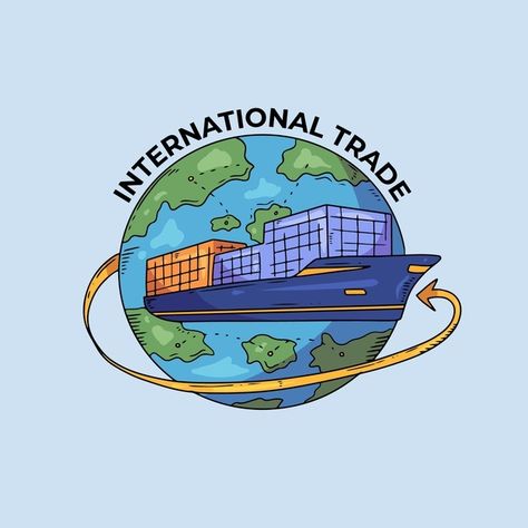 International Trade Logo, Economic Poster, Globalisasyon Poster, Globalization Poster Ideas, Project File Ideas, Supply Chain Infographic, Office Vision Board, Trade Logo, Global Logo