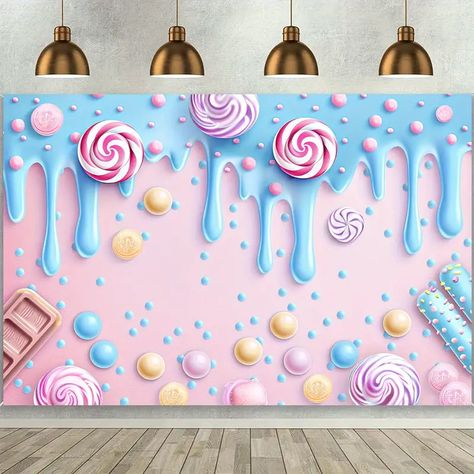 Candyland Backdrop Fairytale Shower Birthday Party - Temu Candyland Backdrop, Bluey 2nd Birthday, Cupcake Gift, Decoration Photography, Cake Gift, Candyland Birthday, Party Backdrops, Candy Theme, Party Ideas For Kids