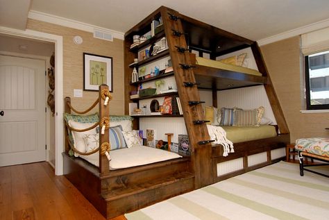 20 Cool Bunk Beds That Offer Us The Gift Of Style Skjulte Rum, Modern Bunk Beds, Cool Bunk Beds, Bunk Bed Designs, Kids Bunk Beds, Cool Beds, Bunk Bed, Cool Rooms, Design Case