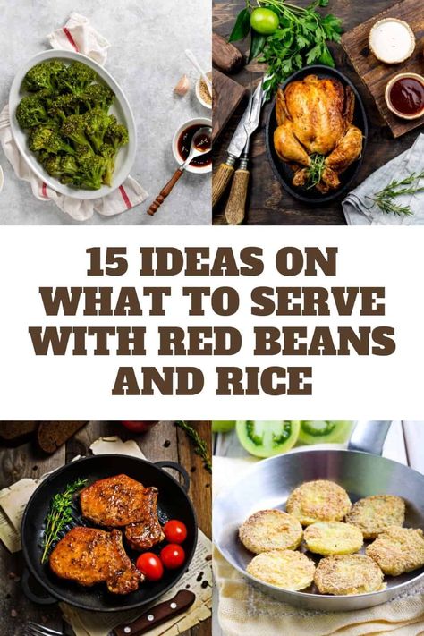 If you are trying to figure out sides for red beans and rice you are gonna love our list of Southern ideas. These are the sides that we like to eat. Oven Roasted Pork Chops, Sides For Pork, Rice Recipes Side, Red Bean And Rice Recipe, Red Beans Recipe, Roast Pork Chops, Red Beans N Rice Recipe, Jalapeno Cheddar Cornbread, Balsamic Glazed Chicken