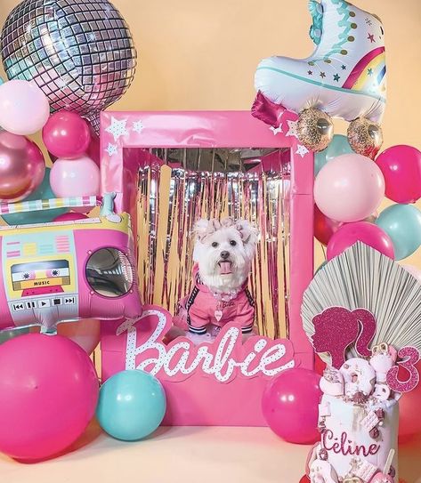 Barbie Dog Birthday, Barbie Dog Birthday Party, Barbie Dog Party, 7 Nani, Barbie Cat, Cowgirl Barbie, Barbie Decorations, Barbie Pool Party, Barbie Dog