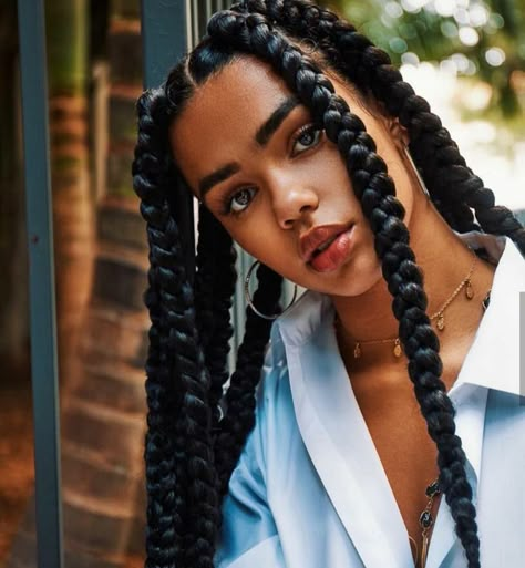 Spring Haircuts, Big Braids, Big Box Braids, Jumbo Box Braids, Big Box Braids Hairstyles, Braids Hairstyles Pictures, Box Braids Styling, Girls Hairstyles Braids, African Braids Hairstyles