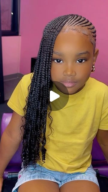 Box Braids Kids Hairstyles, Lil Girl Hairstyles Braids Natural Hair, Hair Styles For Long Hair Kids, Kids Braids With Color Hair, Kids Hair Styles Braids, Children Hair Styles, Braids For Girls Kids, Children Hair Styles Braids, Hair Styles For Children