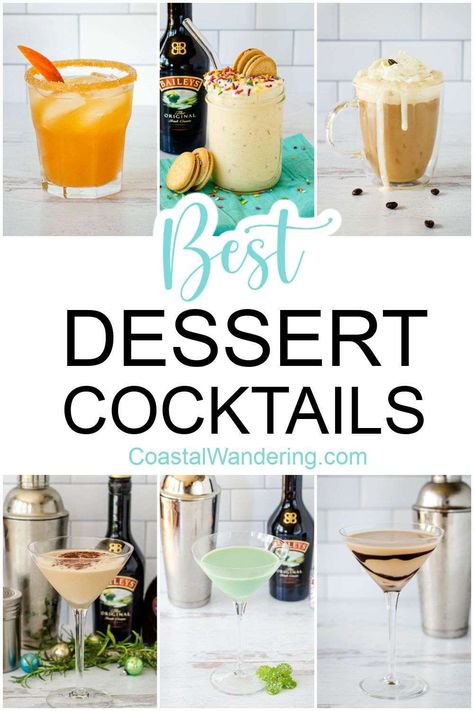 Dessert Cocktails Alcohol, Alcoholic Dessert Drinks, Desert Drinks Alcohol, Desert Cocktail Recipes, Desert Martini, Birthday Cake Cocktail Recipes, Dessert Drink Recipes, Dessert Alcoholic Drinks, Dessert Cocktail Recipes