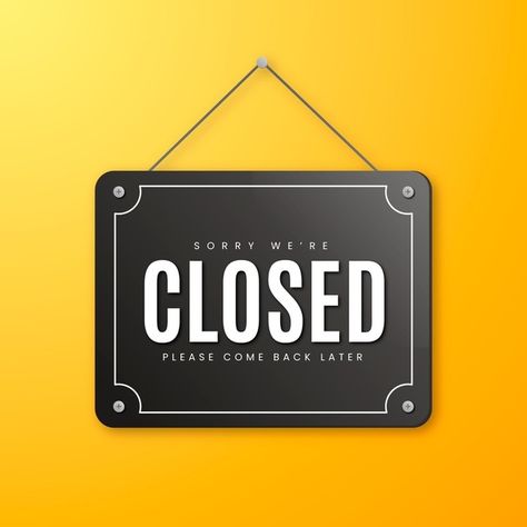 Gradient sorry, we're closed signboard | Free Vector #Freepik #freevector #sign #gradient #mark #indicator Sorry We Are Closed Today, We Are Closed Today, Open & Closed Signs, Were Closed, Sorry We Are Closed, Closed Sign, Close Instagram, Closed Today, Modern Tableware