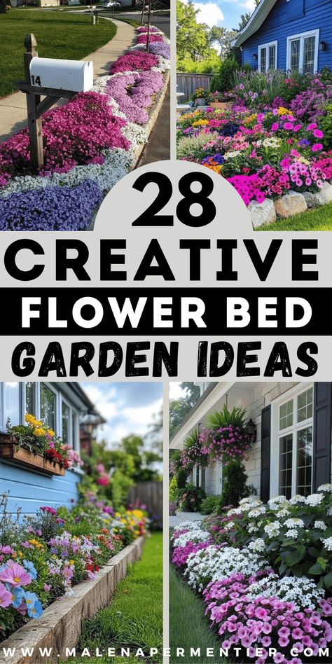 28 Creative Flower Bed Ideas You Can't Miss Raised Flower Garden Ideas, Small Garden Planting Ideas, Small Garden Planting, Simple Garden Ideas, Plants For Small Gardens, Garden Planting Ideas, Outdoor Decorating Ideas, Garden Flower Beds, Flower Garden Ideas