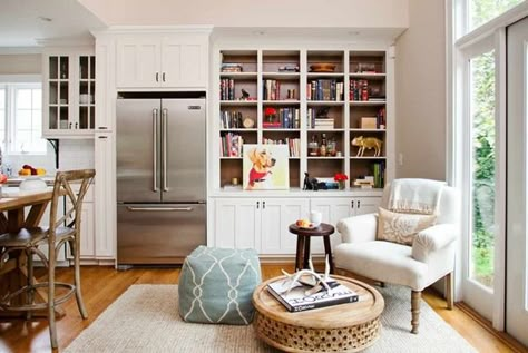 cozy keeping room.   Extending my cabinets toward front of house Cozy Keeping Room Off Kitchen, Seating Area In Kitchen, Keeping Room Off Kitchen, Kitchen Sitting Areas, Keeping Room Ideas, Kitchen Seating Area, Kitchen Keeping Room, Kitchen Sitting Area, Kitchen Built Ins