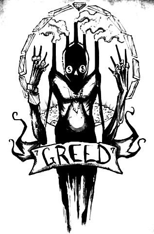 GREED | 7 Deadly Sins | Artist: Shawn Coss | Instagram Shawn Coss, Seven Sins, 7 Sins, Creepy Drawings, Dark Art Drawings, 7 Deadly Sins, Dark Tattoo, The Seven Deadly Sins, Dark Art Illustrations