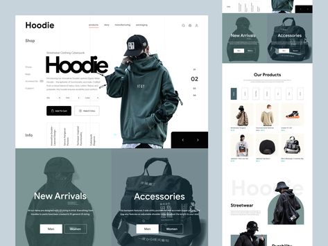 Hoodie - Shopify Website Homepage Design For Fashion Products Website Homepage Design, Ux Design Principles, Fashion Website Design, Unique Website Design, Ecommerce Website Template, Email Template Design, Ecommerce Web Design, Shopify Website Design, Ui Design Website