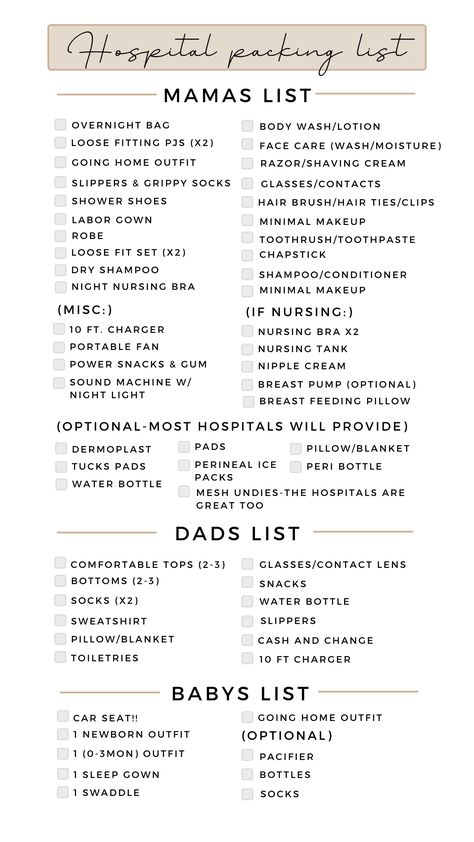 The All-Inclusive Hospital Bag Checklist - Sincerely Kait Hospital Packing List, Second Time Mom, Baby Hospital Bag Checklist, Hospital List, Hospital Checklist, Mom Checklist, Pregnancy Hospital Bag, Baby Hospital Bag, Baby Delivery