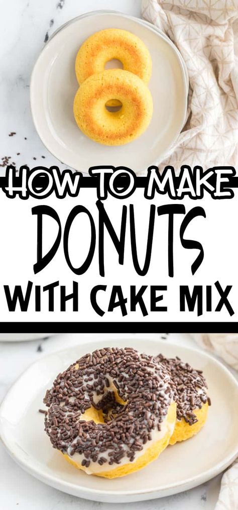 Cake Mix Doughnuts, Mini Donut Maker Recipes, Cake Mix Donuts Recipe, Babycakes Recipes, Cake Donuts Baked, Easy Donut Recipe Baked, Cake Doughnuts Recipe, Donut Maker Recipes, Baked Donuts Easy