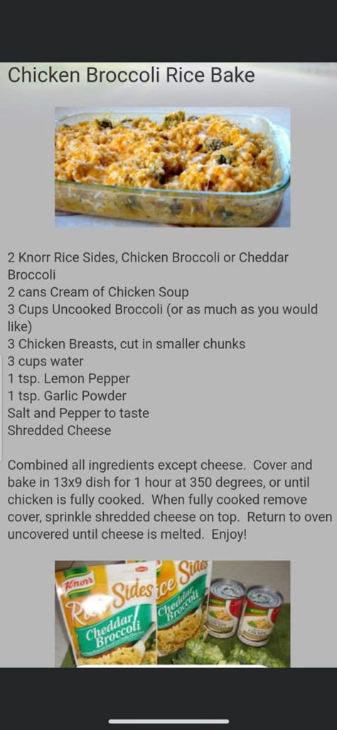 Chicken Broccoli Rice Bake Knorr, Chicken Rice Casserole Knorr, Knot Chicken Rice Casserole, Chicken Knorr Rice Recipe, Knorr Cheddar Broccoli Rice With Chicken, Knorr Casserole, Knorr Chicken And Rice, Knorr Chicken Rice Casserole, Chicken And Knorr Rice Casserole Recipes