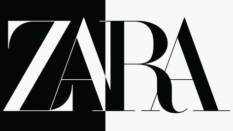 The controversial design reflects the evolution of fashion branding. But would it have killed Zara to add just a little more space between the letters? Noir Typography, Luxury Brand Logos, Fonts Abc, Zara Logo, Sans Serif Logo, Christmas Fonts Alphabet, Canva Christmas, Fonts Dafont, Serif Logo