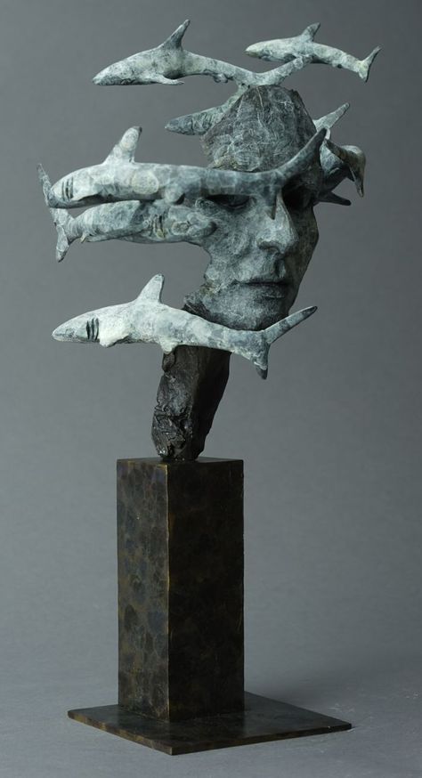 Contemporary Sculpture, Portrait Sculpture, Deep Water, Garden Art Sculptures, Sculpture Installation, Figurative Sculpture, Modern Sculpture, Sculpture Clay, Clay Sculpture