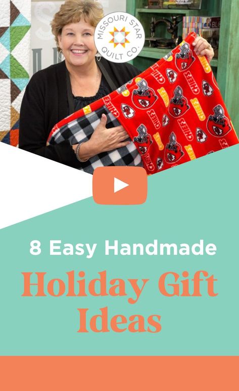 Save this DIY Cute & Easy Gift Ideas for Christmas. Nothing says holidays like handmade. Cute Easy Gift Ideas, Diy Christmas Quilt, Diy Christmas Gifts Sewing, Small Quilted Gifts, Missouri Quilt Tutorials, Unique Christmas Gifts Diy, Quilted Christmas Gifts, Christmas Diy Sewing, Missouri Star Quilt Company Tutorials