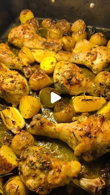 Ryan Pauly on Instagram: "Lemon rosemary chicken and potatoes recipe in caption below ⬇️ 🍋 🍗 🌿 

There are days you just need to throw something into a pan and call it dinner and this recipe is it.

Ingredients 

8 chicken drumsticks 
2 lbs potatoes I used fingerlings

Marinade-
1/4 cup @bonodisiciliausa extra virgin olive oil
3 sprigs rosemary
Juice of one lemon
Teaspoon of zest
4 garlic cloves
1/8 teaspoon red chili flakes
1 tablespoon garlic powder
1 tablespoon onion powder 
1 teaspoon Italian seasoning
Salt and pepper

Cut potatoes into bite size pieces. Add these in a roasting dish along with chicken. Create the marinade by mixing together all ingredients listed above. Combine marinade with chicken and potatoes and bake at 400F for 45 minutes. Super easy, enjoy!

#betterwithbono #c Rosemary Juice, Rosemary Chicken And Potatoes, Chicken Dinner For Two, Chicken Main Course, Lemon Rosemary Chicken, Chicken Marinade Recipes, Pan Cooking, Chicken And Potatoes, Antipasto Platter