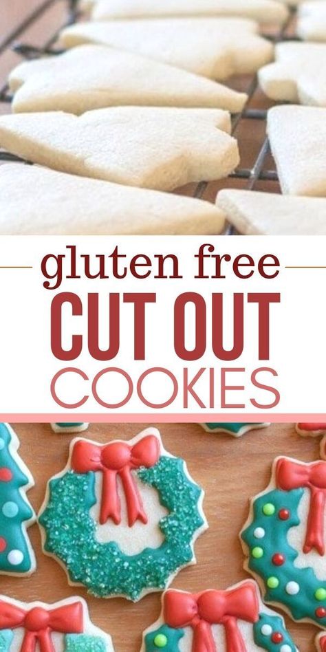 Gluten Free Sugar Cookies Cut Out, Gluten Free Cut Out Cookies, Easy Cut Out Cookies, Alternative Food, Cookies Sans Gluten, Gluten Free Christmas Cookies, Gluten Free Sugar Cookies, Ibs Diet, Gluten Free Holiday