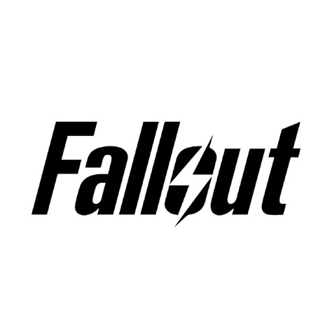 It says Fallout in a generic print font that’s italicized, it’s in black with the background white, and the O has a lightning shape in the center instead of a circle. All Blacks Logo, Fallout Quotes, Fallout Logo, Fallout 4 Wallpapers, Fallout Birthday, Sublimination Ideas, Fallout Theme, Fallout Tattoo, Fallout Power Armor