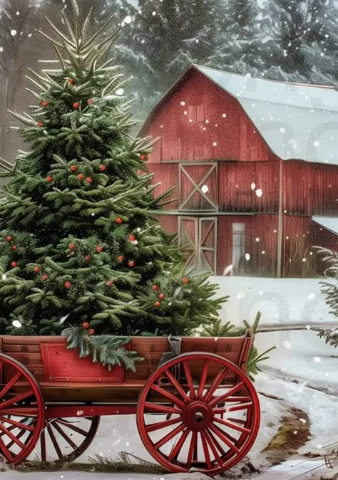 Christmas Scenes Photography, Farmhouse Christmas Phone Wallpaper, Country Christmas Background, Country Christmas Aesthetic, Natal Country, Christmas Barn, Winter Christmas Scenes, Christmas Scenery, Christmas Horses