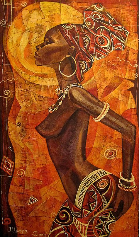 Beautiful Artwork Inspirational, African Style Paintings, African Queen Painting, Afro Caribbean Art, Black Culture Paintings, Abstract Art African, African Artwork Traditional, African Digital Art, Black Culture Art Painting