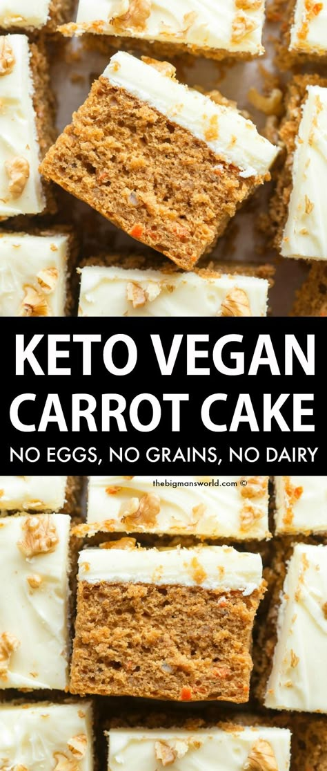 Egg Free Keto Recipes, Gluten Free Egg Free Carrot Cake, Egg Free Keto Dessert, Vegan Paleo Cake, Keto Recipes No Eggs, No Egg Keto Dessert, Keto Vegan Gluten Free Desserts, Grain Free Carrot Cake, Keto Vegan Cake Recipes