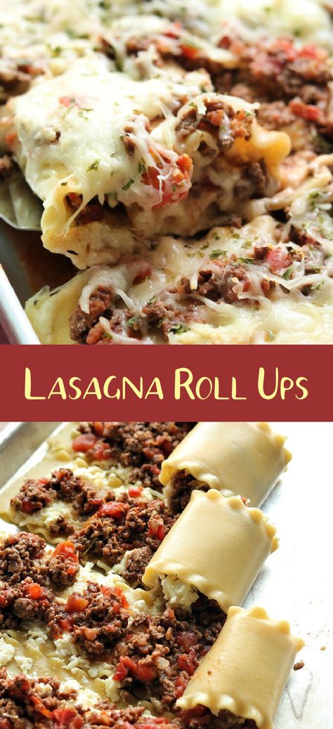 Lasagna Roll ups are fun and delicious. They are fantastic for lunch or dinner and they are a meal that you will love. Packed with flavor; marinara sauce, ricotta cheese and yummy thick noodles packed with ground beef. Lasagna Roll Ups have the same ingredients and flavors of classic lasagna, but everything is rolled up into individual packets and rolled up. They bake faster and are easier to serve, plus they are great for portion control as everyone gets their own roll up! Ground Beef Lasagna, Lasagne Roll Ups, Lasagna Rolls Recipe, Thick Noodles, Hot Apps, Ricotta Filling, Dinner Board, Lasagna Roll Ups, Beef Lasagna