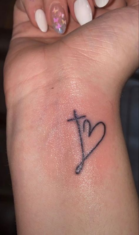 Twin Tattoos, Small Girly Tattoos, Cross Tattoos For Women, Hand Tattoos For Girls, Cute Hand Tattoos, Pretty Hand Tattoos, Petite Tattoos, Tasteful Tattoos, Spine Tattoos For Women