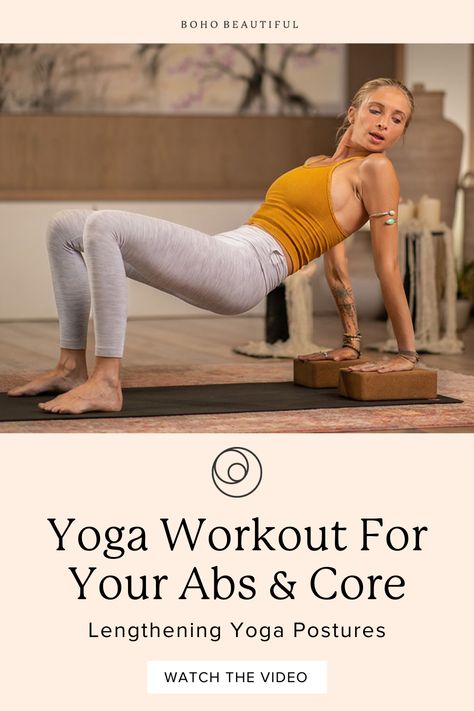 Core Yoga Sequence, Yoga Sculpt Sequence, Energizing Yoga Sequence, Strength Building Yoga, Workout For Core, Yoga Workout Video, Core Strengthening Yoga, Challenging Yoga Poses, Boho Beautiful Yoga