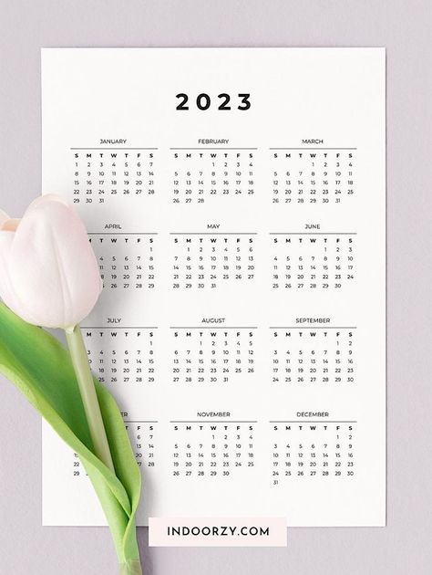 2022 Calendar Printable Free, 2023 Free Printable, Free Printable Calender, Calendar Design Ideas, One Page Calendar, Calender Printables, Minimal Calendar, Printable Calendar Pages, Printable Yearly Calendar