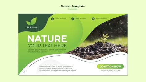 Banner template concept of nature | Free Psd #Freepik #freepsd #banner #design #template #green Agriculture Banner Design, Herbal Tea Photography, Cleaners Logo, Agriculture Projects, Architecture Photography Buildings, Template Green, Graphic Design Brochure, Facebook Cover Template, Pages Design