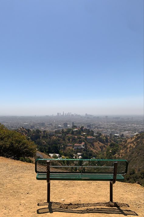 View of Los Angeles from Griffith park Griffith Park Hike, Socal Aesthetic, Los Angeles Hiking, Summer In La, Hikes In Los Angeles, California Hills, Baldwin Hills, Escondido California, Los Angeles Aesthetic