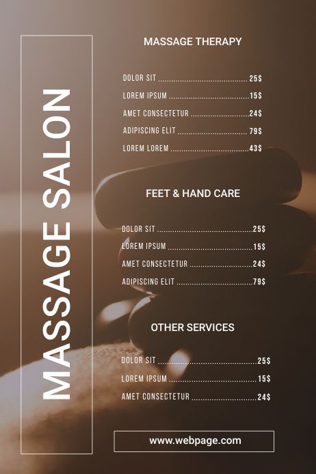 Massage Price List, Spa Price List, Price List Template Design, Massage Prices, Price List Design, Salon Price List, Spa Menu, Spa Prices, Business Notes