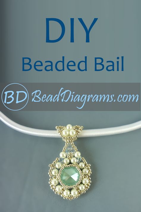 Easy Beaded Pendants Diy Jewelry, Beaded Pendant Pattern, Beaded Pendant Tutorials Free Pattern, Beaded Bails For Pendants, Beaded Pendant Tutorials, Beaded Jewelry Tutorials Step By Step, Easy Beading Patterns, Beaded Wedding Jewelry, Free Beading Tutorials