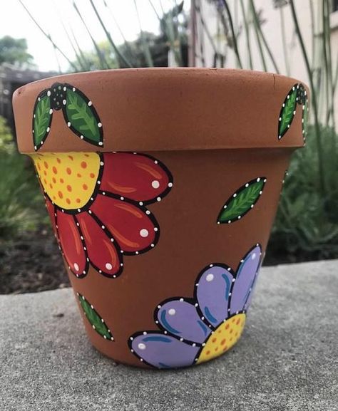 Spanish Style Inspired Flower Pot, Spanish Flower Pot, Succulent Pot A14 Painted Flower Pot, Terra Cotta Pot Crafts Diy, Clay Pot Projects, Flower Pot Art, Diy Pottery Painting, Terra Cotta Pot Crafts, Pots Diy, Flower Pot Design, Terracotta Flower Pots