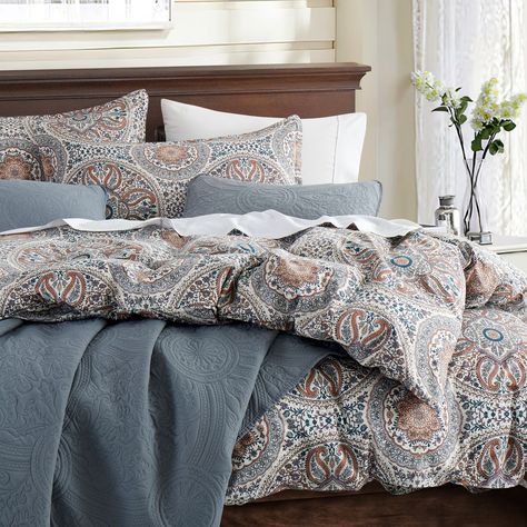 Boho Floral Medallions Duvet Cover Set Bohemian Paisley - Etsy Duvet Cover Sets Bohemian, Sweety Pie, Paisley Bedding, Paisley Duvet, King Size Duvet Covers, Style Bed, Twin Duvet Cover, King Size Duvet, Medallion Pattern