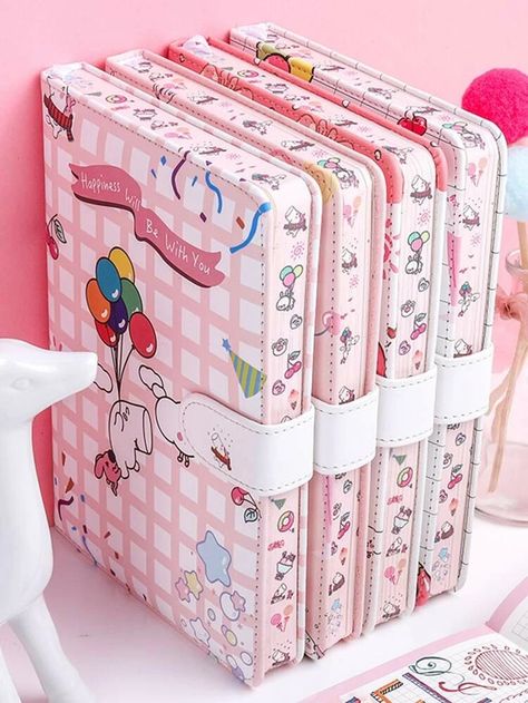 Kawaii Stationery Notebooks, Cute Dairy, Diary Cute, Pastel Notebook, Aesthetic Stationary, Kawaii Notebook, Pretty School Supplies, Diy Stationary, Kawaii Stationary