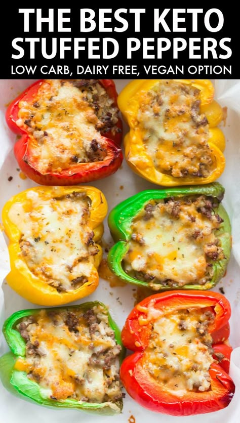 Keto Stuffed Bell Peppers, Low Carb Dairy Free, Keto Stuffed Peppers, Low Carb Low Fat Recipes, Breakfast Low Carb, Best Low Carb Recipes, Keto Dinners, Carb Free, Low Carb Diet Recipes