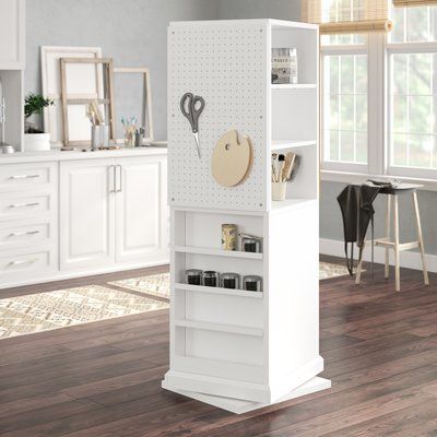 Charlton Home Westlake Craft Tower | Wayfair Craft Tower, Tower Shelves, Tower Home, Craft Room Design, Sewing Room Ideas, Craft Space, Storage Towers, Craft Room Storage, Craft Room Office